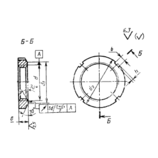 Гайка круглая шлицевая ГОСТ 8530-90 - фото - 1